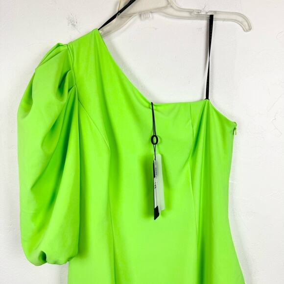 NWT Black Halo Cooper Sheath Dress Neon Lime Green Bright Plus Size 14 Cocktail - Picture 8 of 16